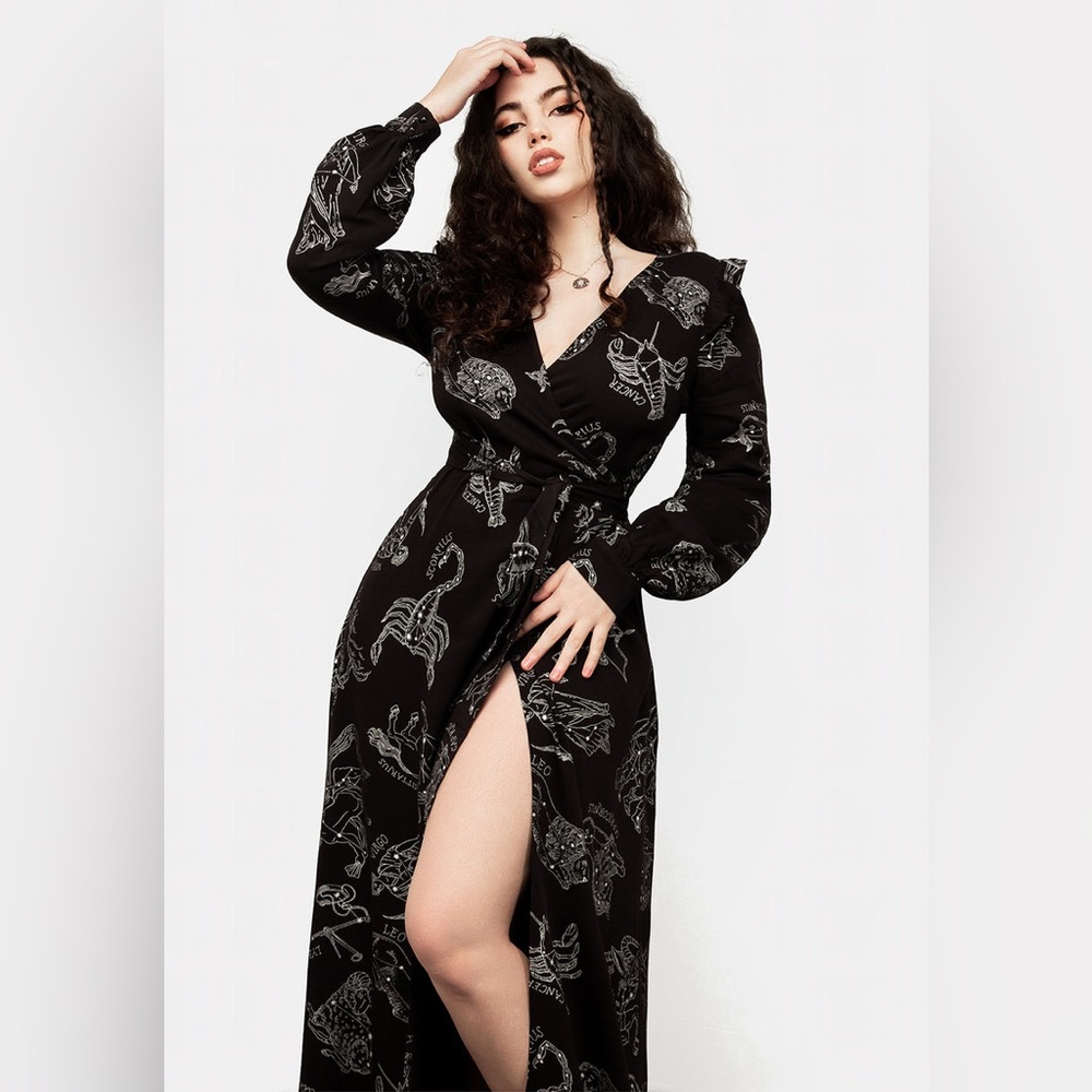 Disturbia Zodiac Maxi Wrap Dress US 10 / UK 14 - Picture 2 of 10